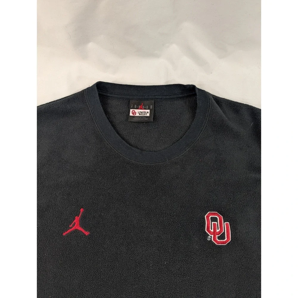 Team Issued Lincoln Riler Tag Jordan Oklahoma Sooners OU Crewneck Fleece  Medium
